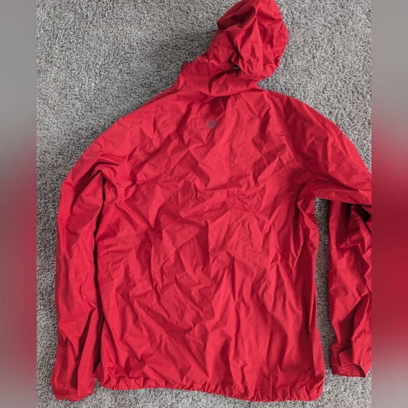Marmot Men’s Rain Shell Jacket – Red Waterproof Hooded Windbreaker - Picture 4 of 6
